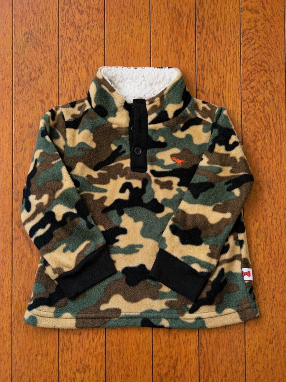 Dapper Dude Toddler Fleece Pullover 18M Sherpa Lined- Green Camo NWOT